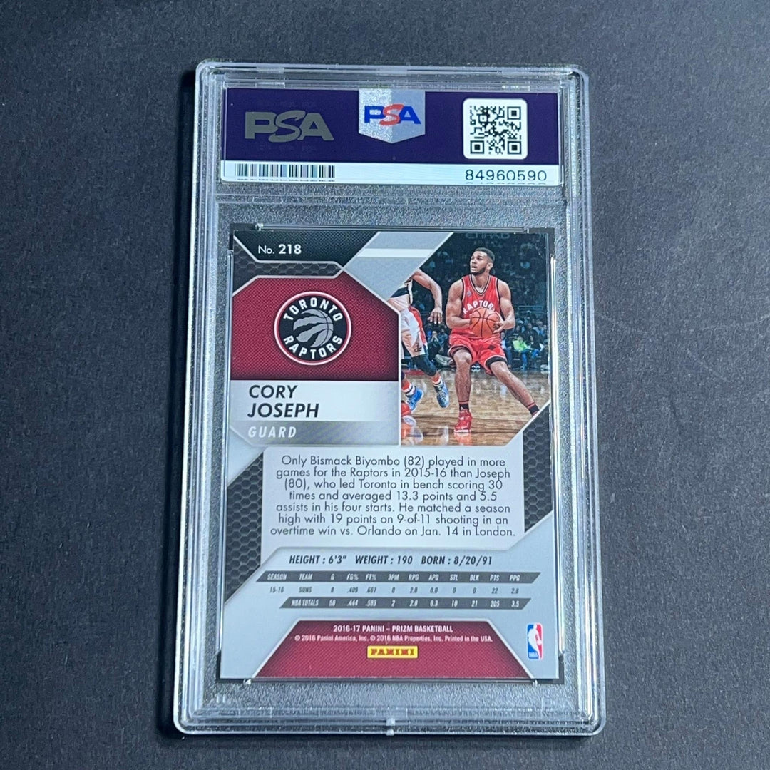 2016-17 Panini Prizm #218 Corey Joseph Signed Card AUTO PSA Slabbed Raptors