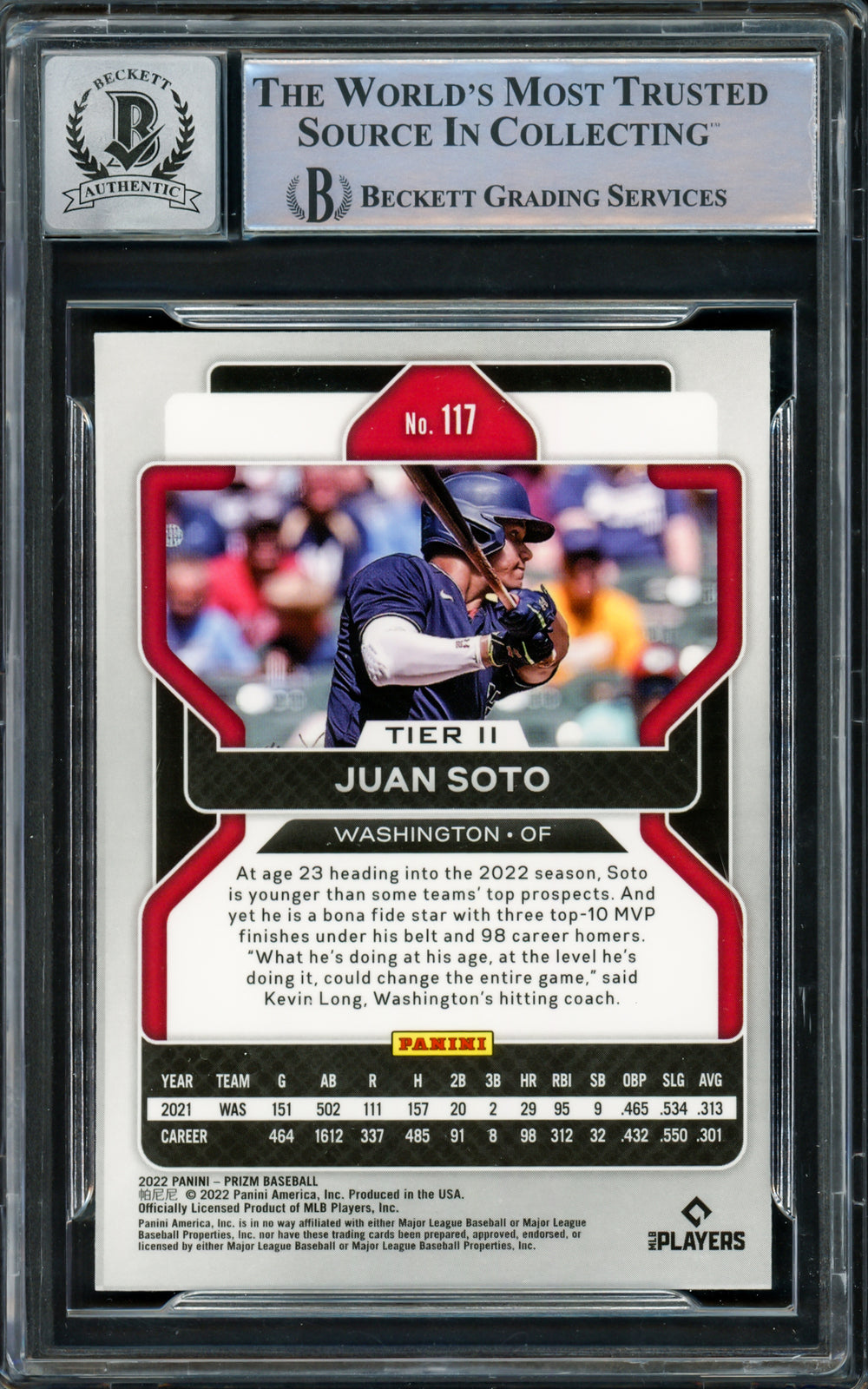 Juan Soto Autographed 2022 Panini Prizm Card Yankees Gem 10 Auto Beckett