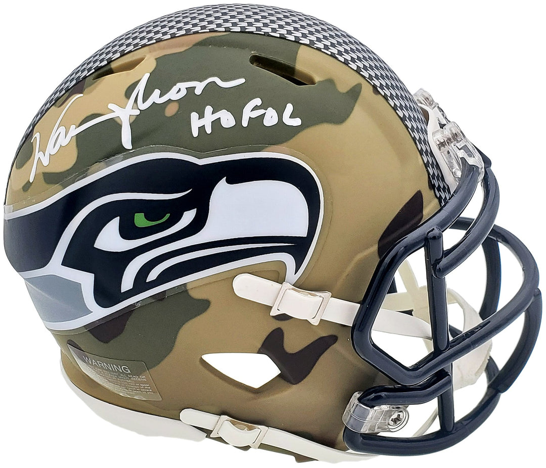 Warren Moon Signed Seattle Seahawks Camo Mini Helmet "HOF 06" MCS Holo