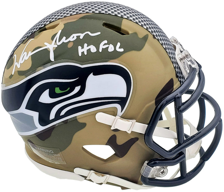 Warren Moon Signed Seattle Seahawks Camo Mini Helmet "HOF 06" MCS Holo
