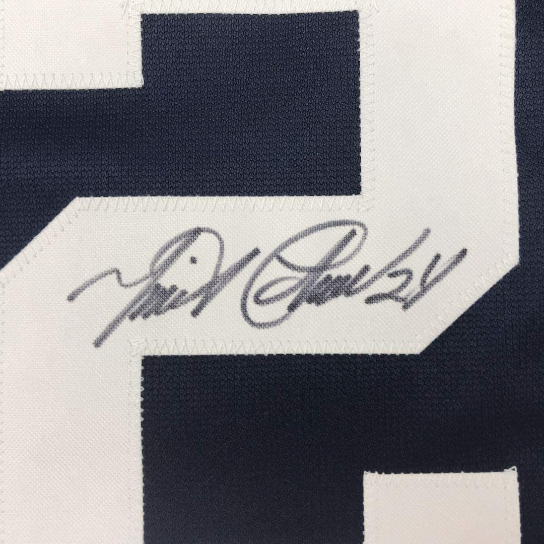 FRAMED Autographed/Signed MIGUEL CABRERA 33x42 Detroit Blue Jersey JSA COA Auto
