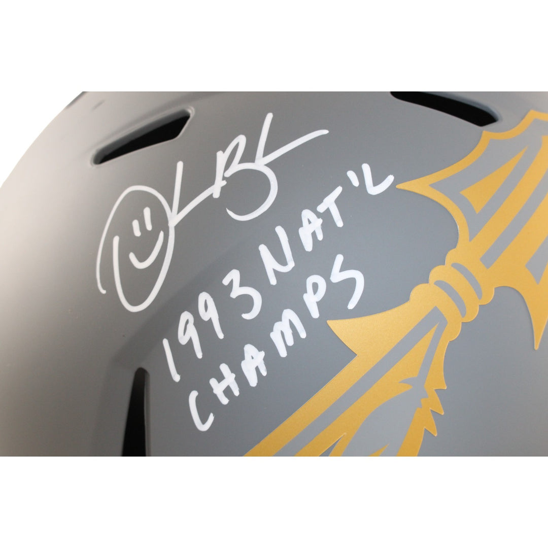 Derrick Brooks Signed Florida State F/S Slate Helmet Nat'l Champs Beckett 54261