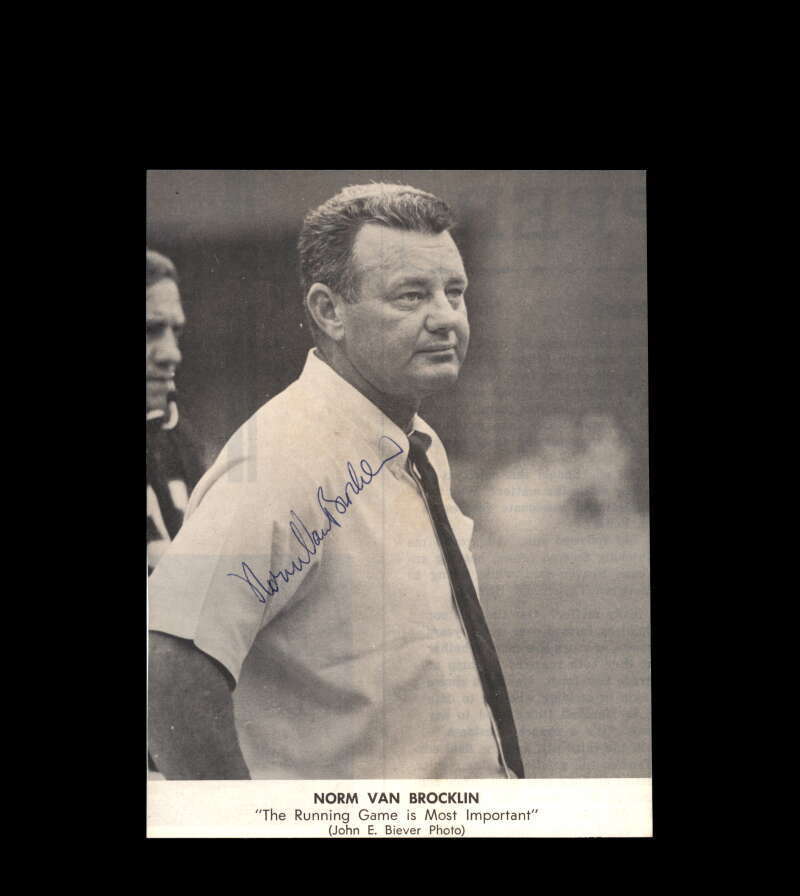 Norm Van Brocklin JSA Autograph Vintage 6x7 Signed Photo 60`s