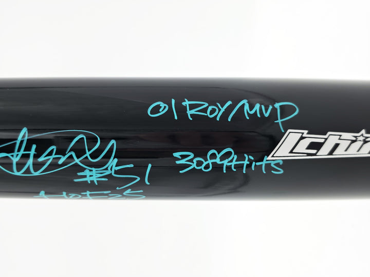 Ichiro Suzuki Auto Black Mizuno Player Model Bat Mariners 7 Stat Beckett Witness