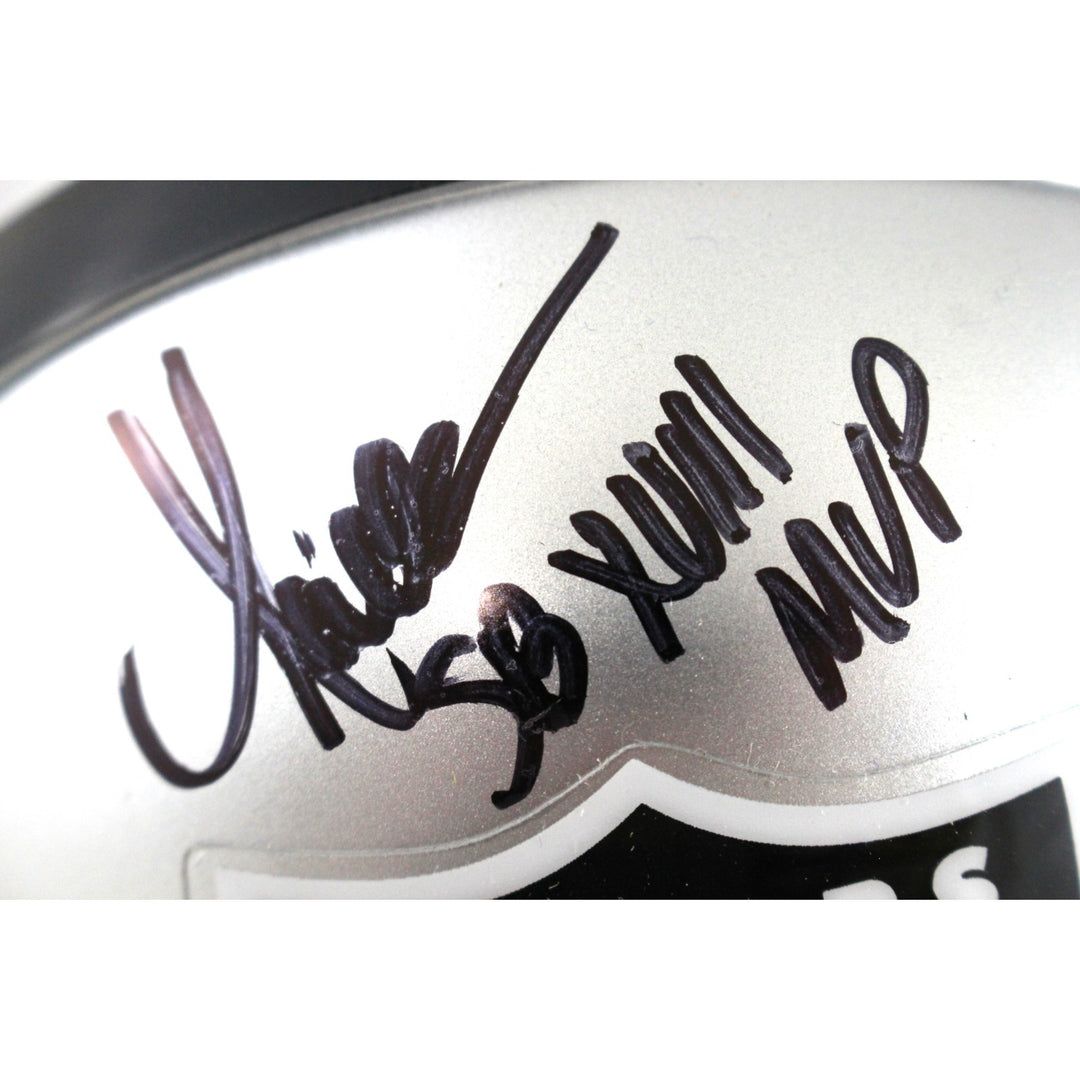 Biletnikoff Plunkett Allen Signed Oakland Raiders Mini Helmet MVP Fanatics 51865
