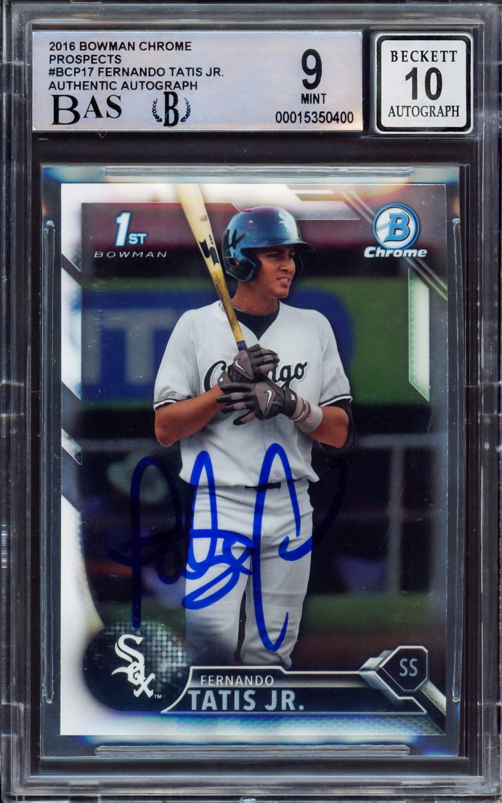 Fernando Tatis Jr Auto 2016 Bowman Chrome Prospect RC BCP17 BGS 9 Sig 10 Beckett