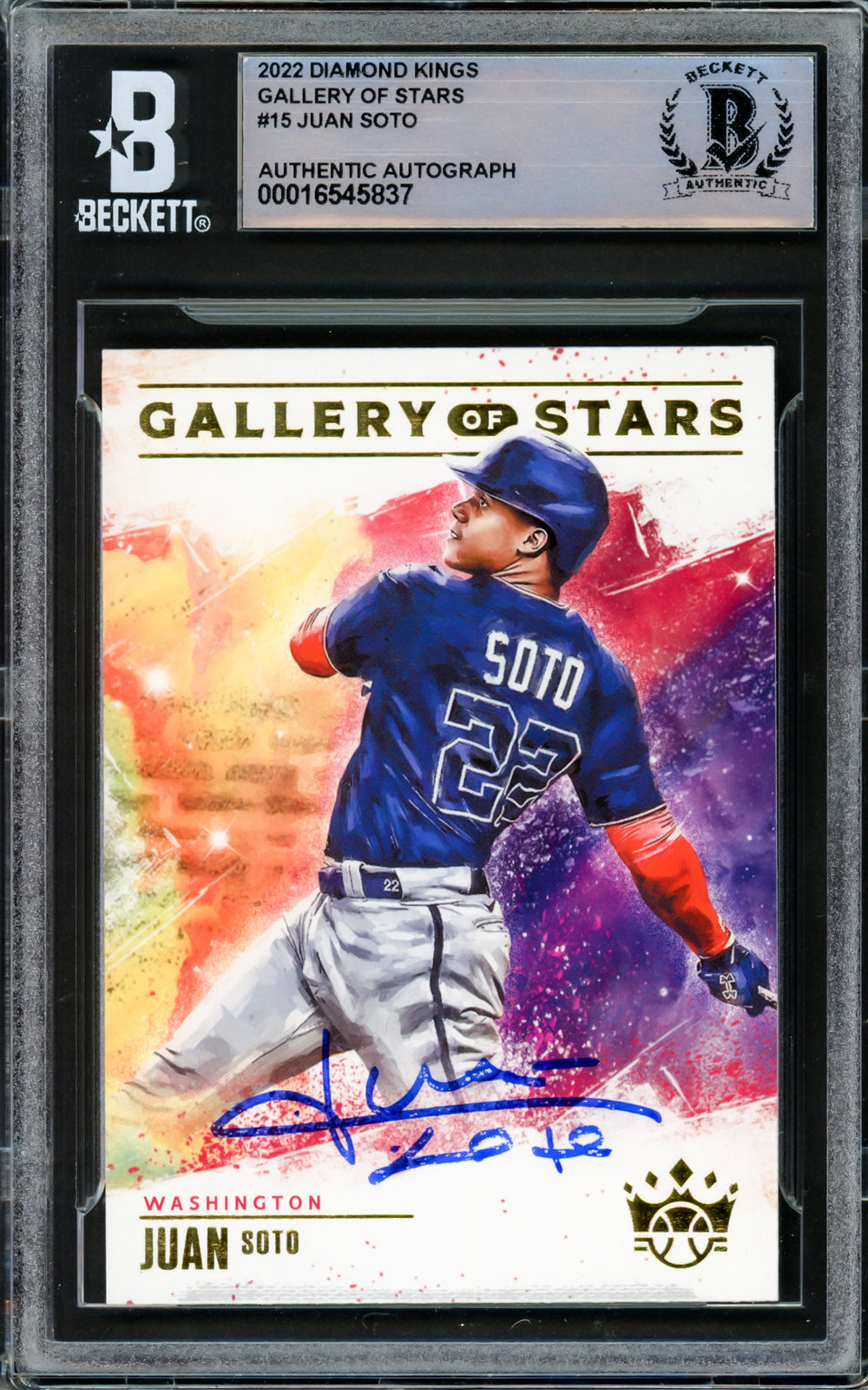 Juan Soto Autographed 2022 Diamond Kings Gallery Stars Card Beckett 16545837