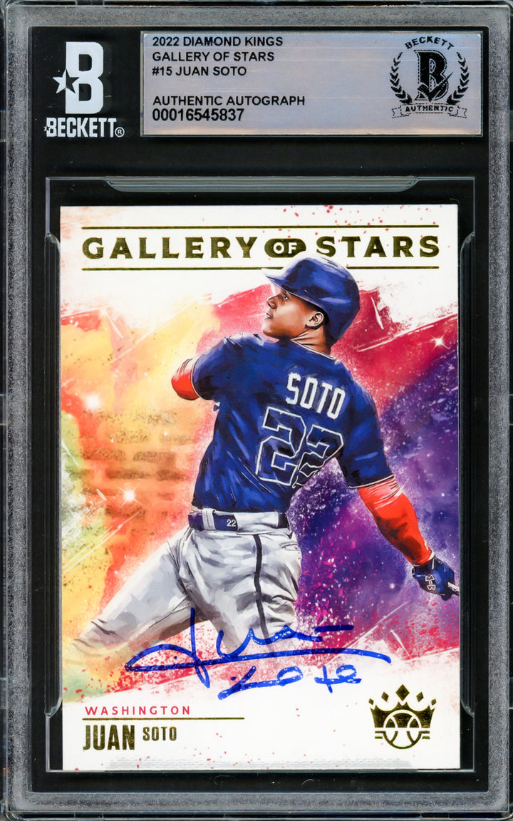 Juan Soto Autographed 2022 Diamond Kings Gallery Stars Card Beckett 16545837