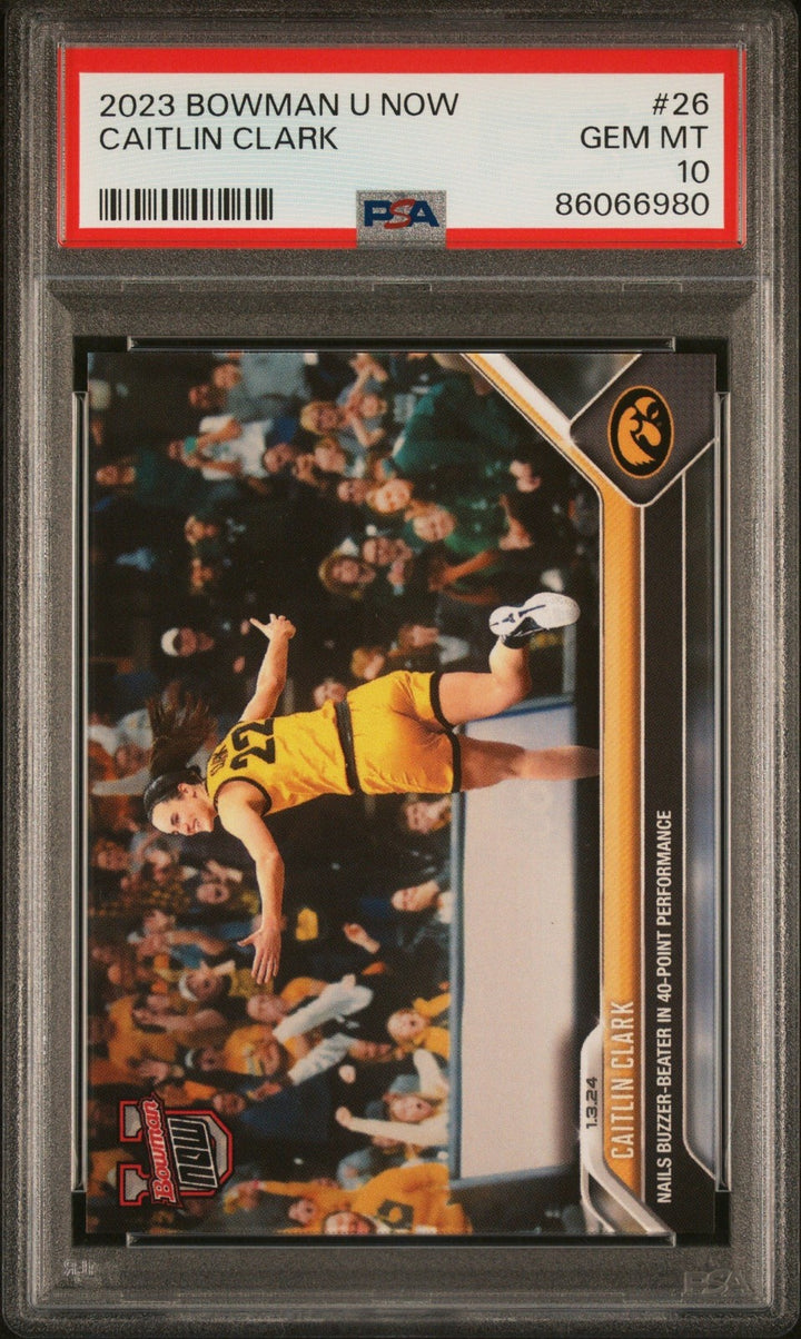 Graded 2023 Topps Bowman U Now Caitlin Clark #26 Rookie Card PSA 10