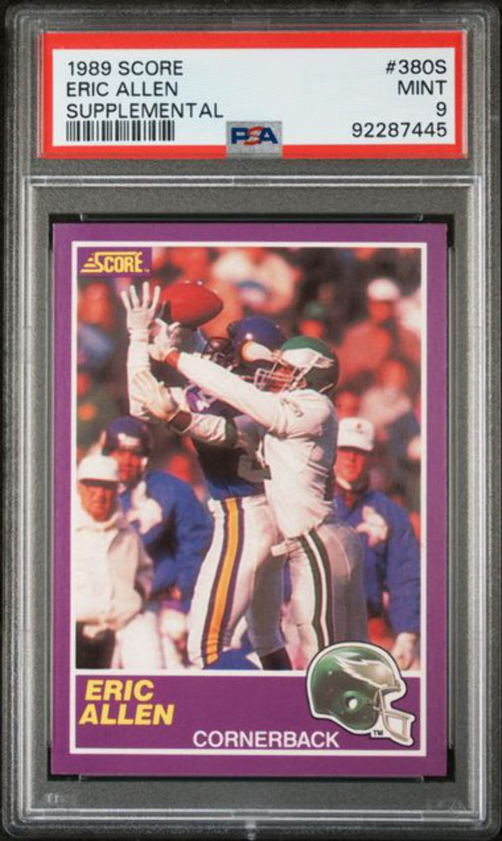 Graded 1989 Score Supplemental Eric Allen #380S Rookie RC Card PSA 9 Mint