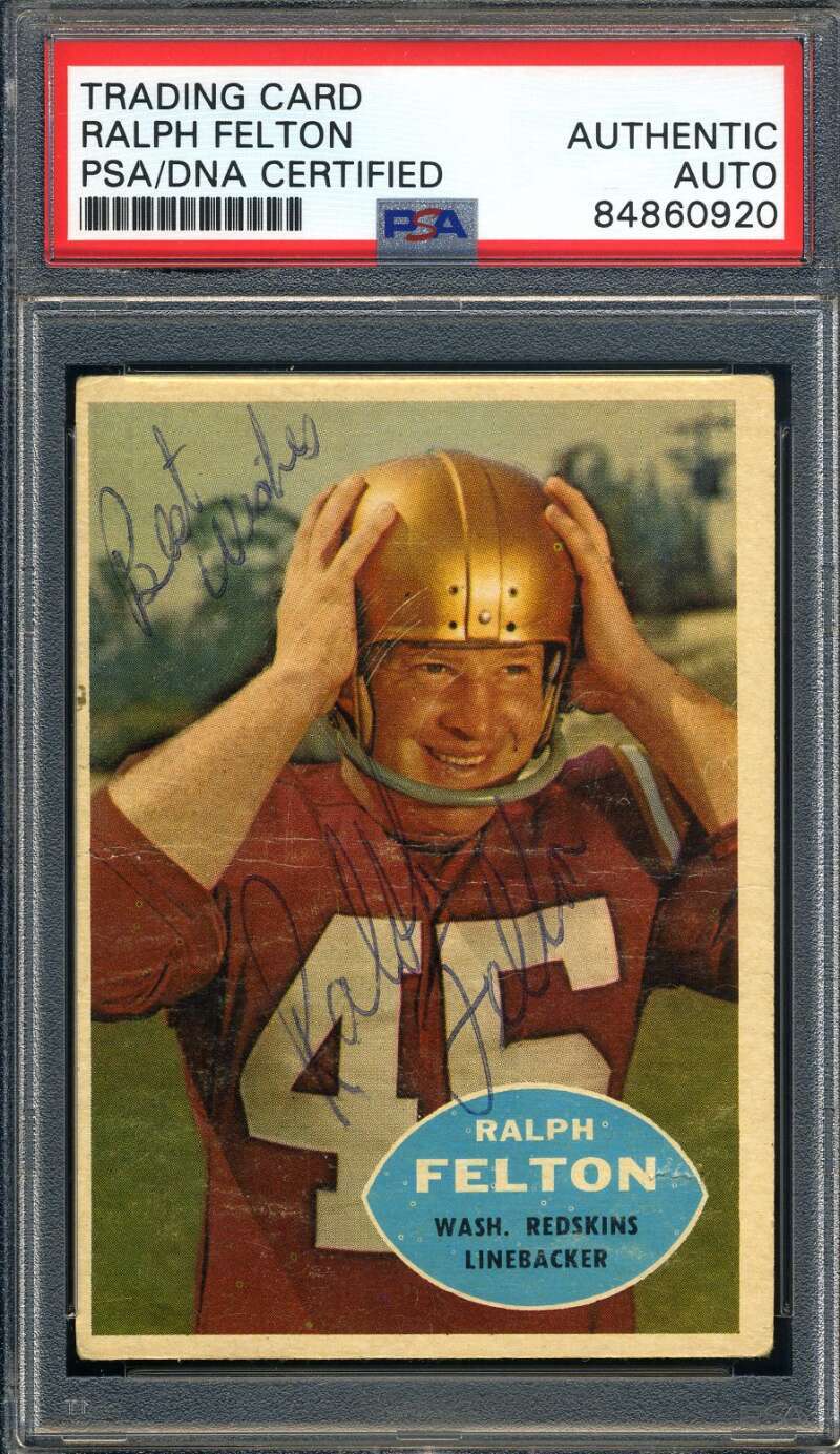 Ralph Felton PSA DNA Signed 1960 Topps Rookie Autograph