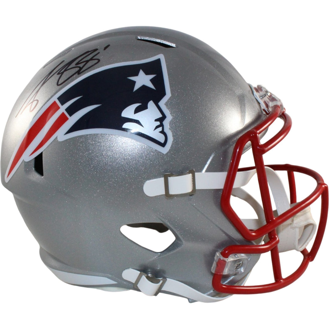 AJ Brown Signed New England Patriots F/S Helmet Beckett Witnessed 57977