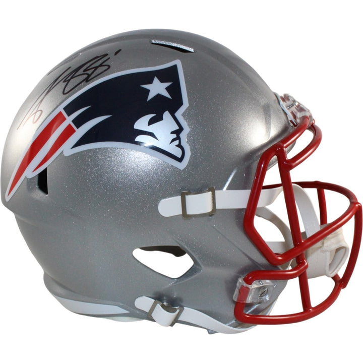 AJ Brown Signed New England Patriots F/S Helmet Beckett Witnessed 57977