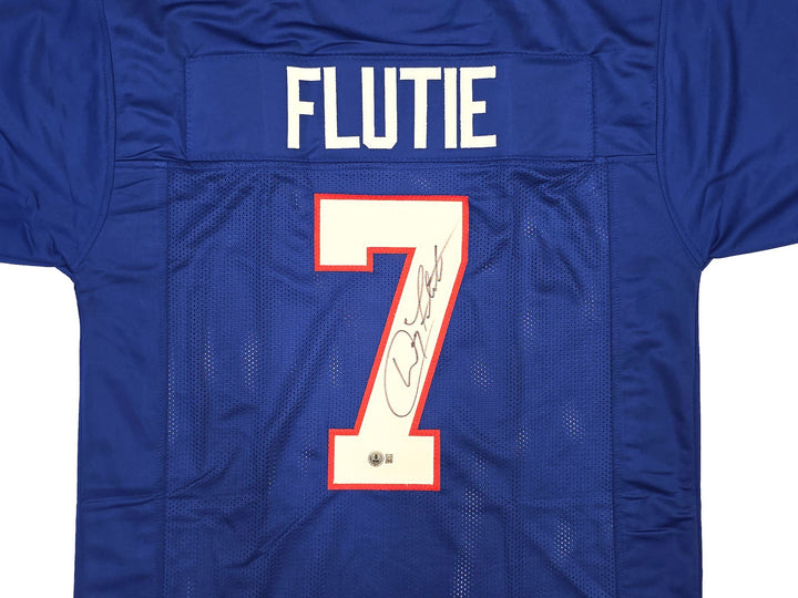 Buffalo Bills Doug Flutie Signed Blue Jersey Beckett Witness
