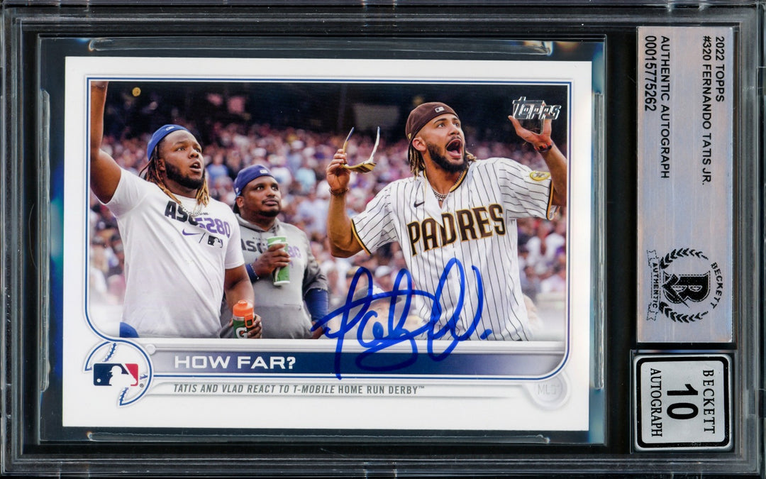 Fernando Tatis Jr. Signed 2022 Topps Card 320 Padres Auto GM 10 Beckett