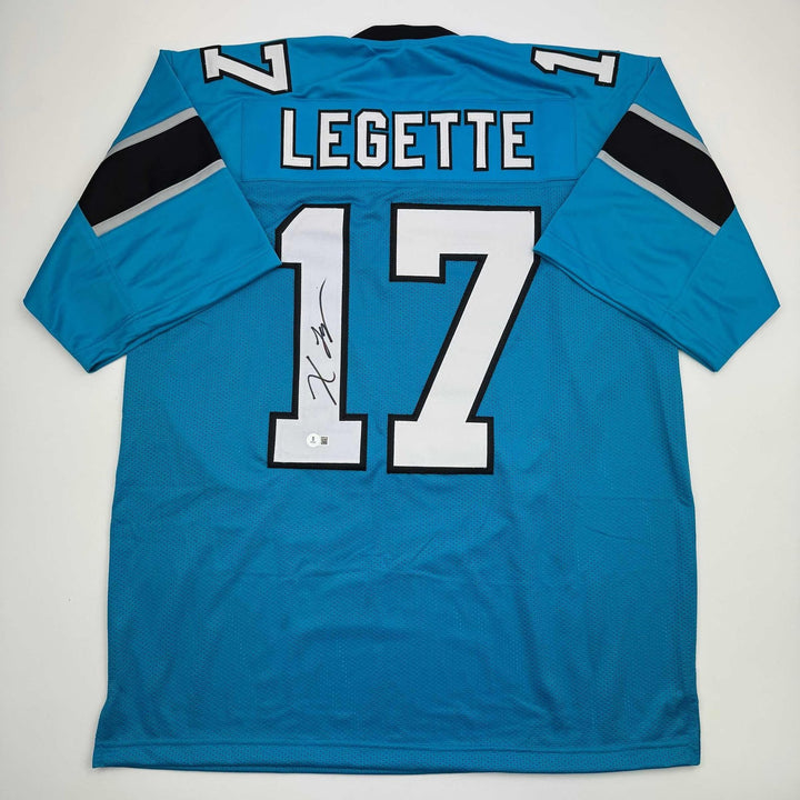 Autographed/Signed Xavier Legette Carolina Blue Jersey Beckett BAS COA