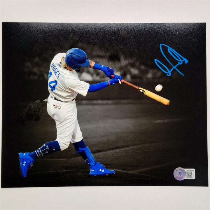 Andy Pages rookie autograph Dodgers signed 8x10 photo ~ BAS Beckett Witness Holo
