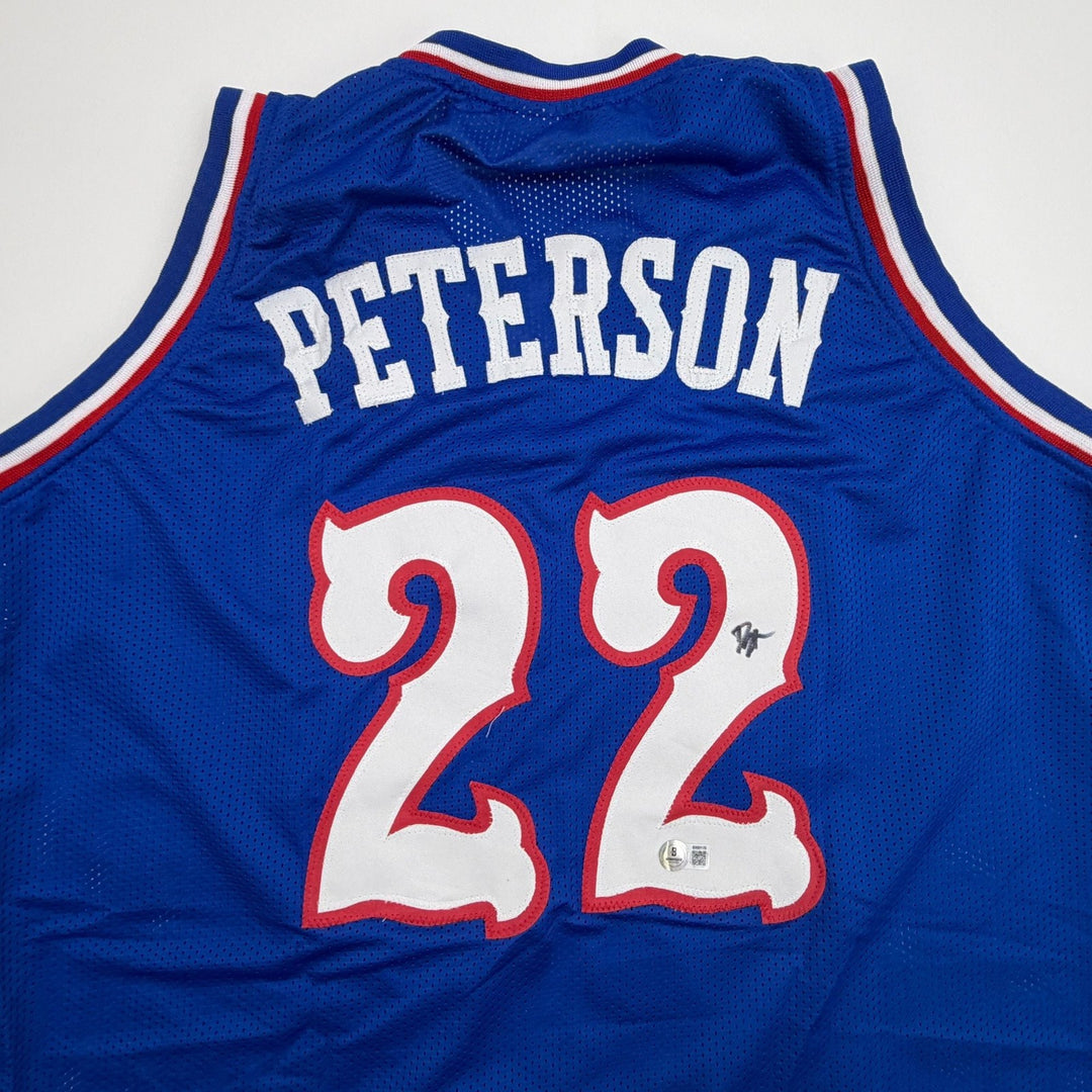 Autographed/Signed Darryn Peterson Kansas Blue Jersey Beckett BAS COA