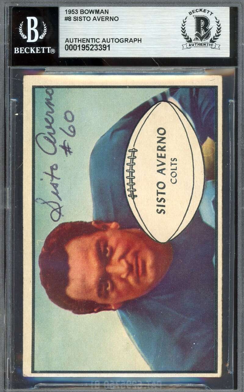 Sisto Averno Beckett BAS Signed 1953 Bowman Autograph Colts