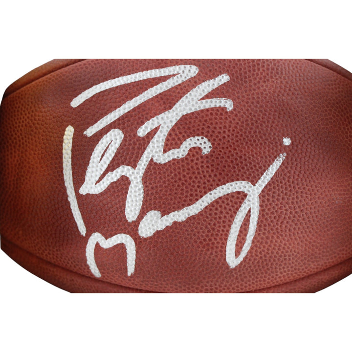 Peyton Manning Autographed Denver Broncos NFL Football Mounted Memories 53163