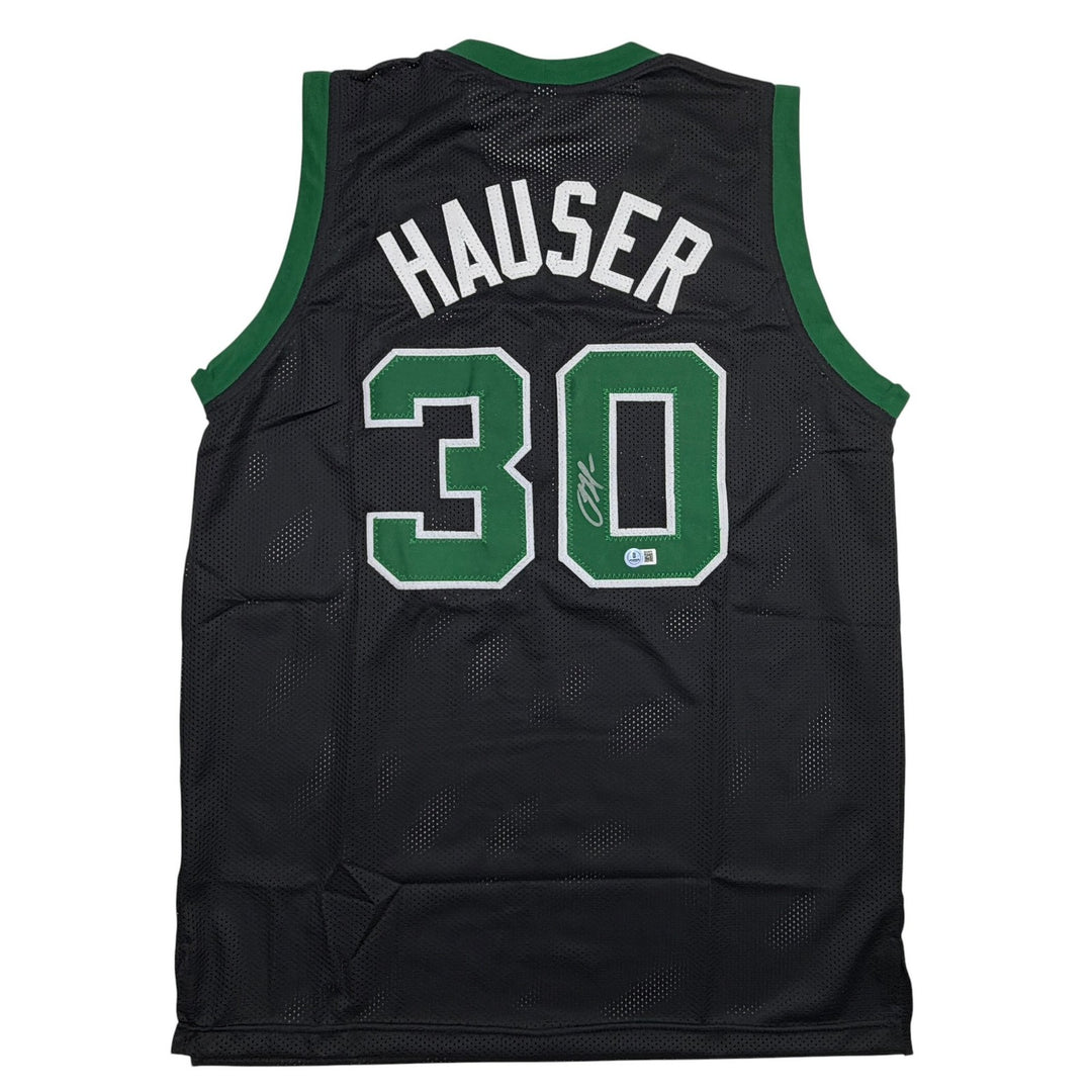 Autographed/Signed Sam Hauser Boston Black Basketball Jersey Beckett BAS COA