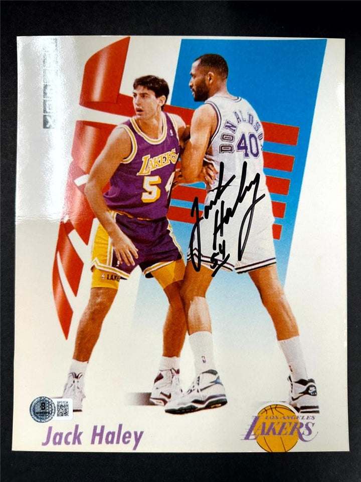 Jack Haley autograph signed 1991-92 SkyBox Lakers 8x10 Photo ~ BAS Beckett