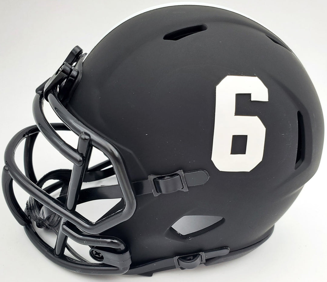 Devonta Smith Signed Alabama Crimson Tide Eclipse Black Speed Mini Helmet