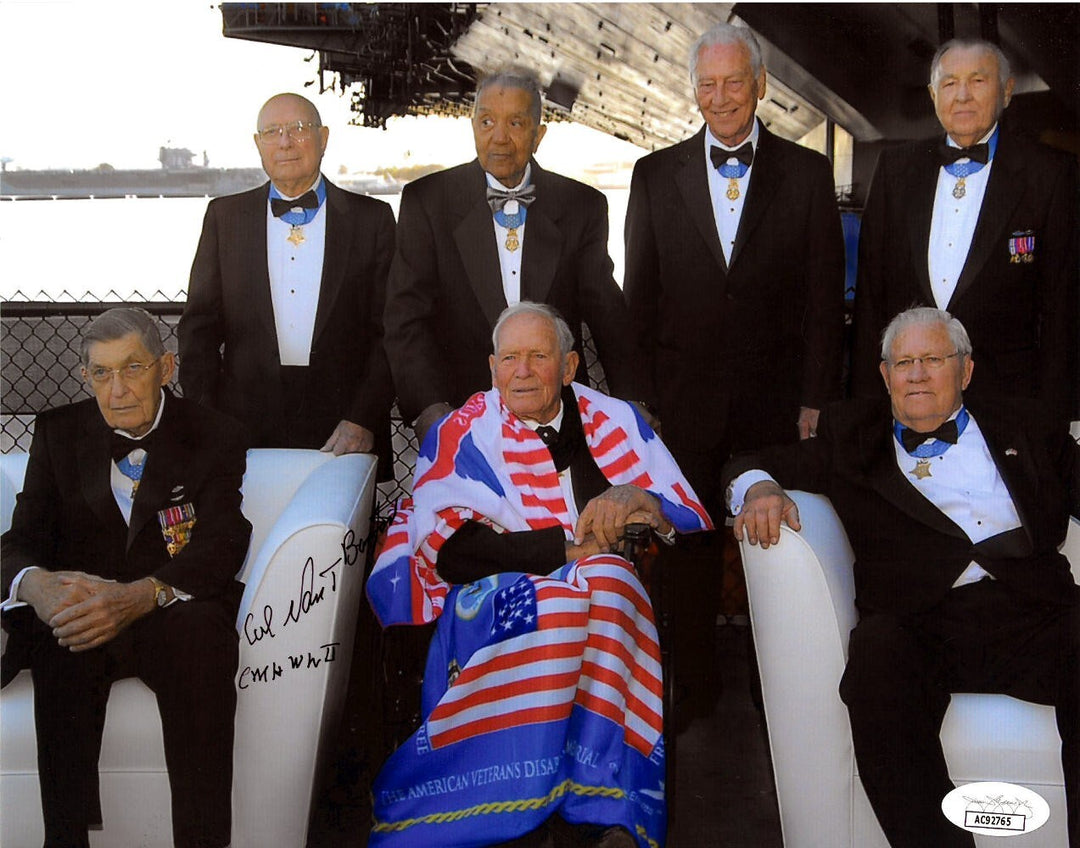 Van Barfoot signed WWII Color 8x10 Photo- JSA #AC92765- Medal of Honor