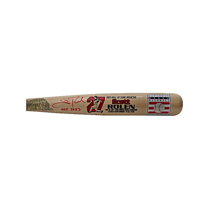 Scott Rolen St. Louis Cardinals Autographed and Inscribed HOF 2023 Cooperstown Ash Bat with Career Stats and HOF Color Logo (CX Auth)
