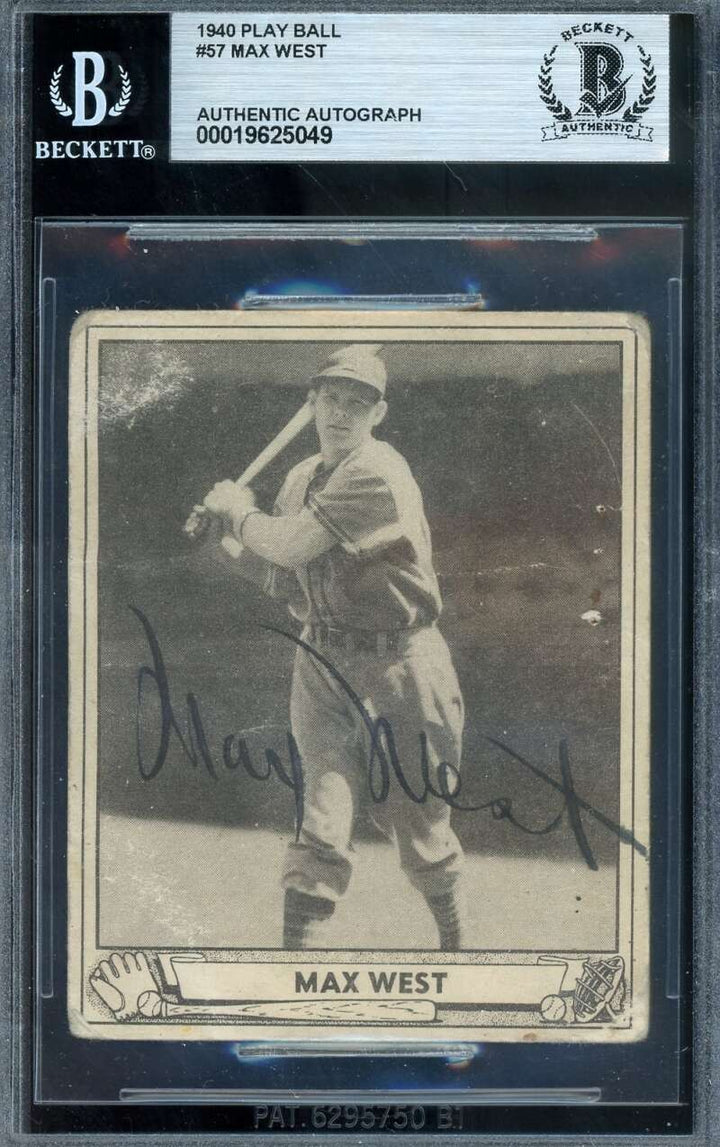 Max West Beckett BAS Signed 1940 Play Ball Autograph