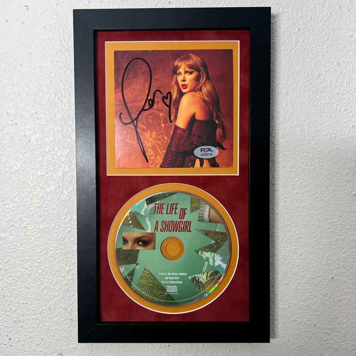 Taylor Swift Signed CD Cover Framed PSA/DNA Autographed The Life of a Showgirl