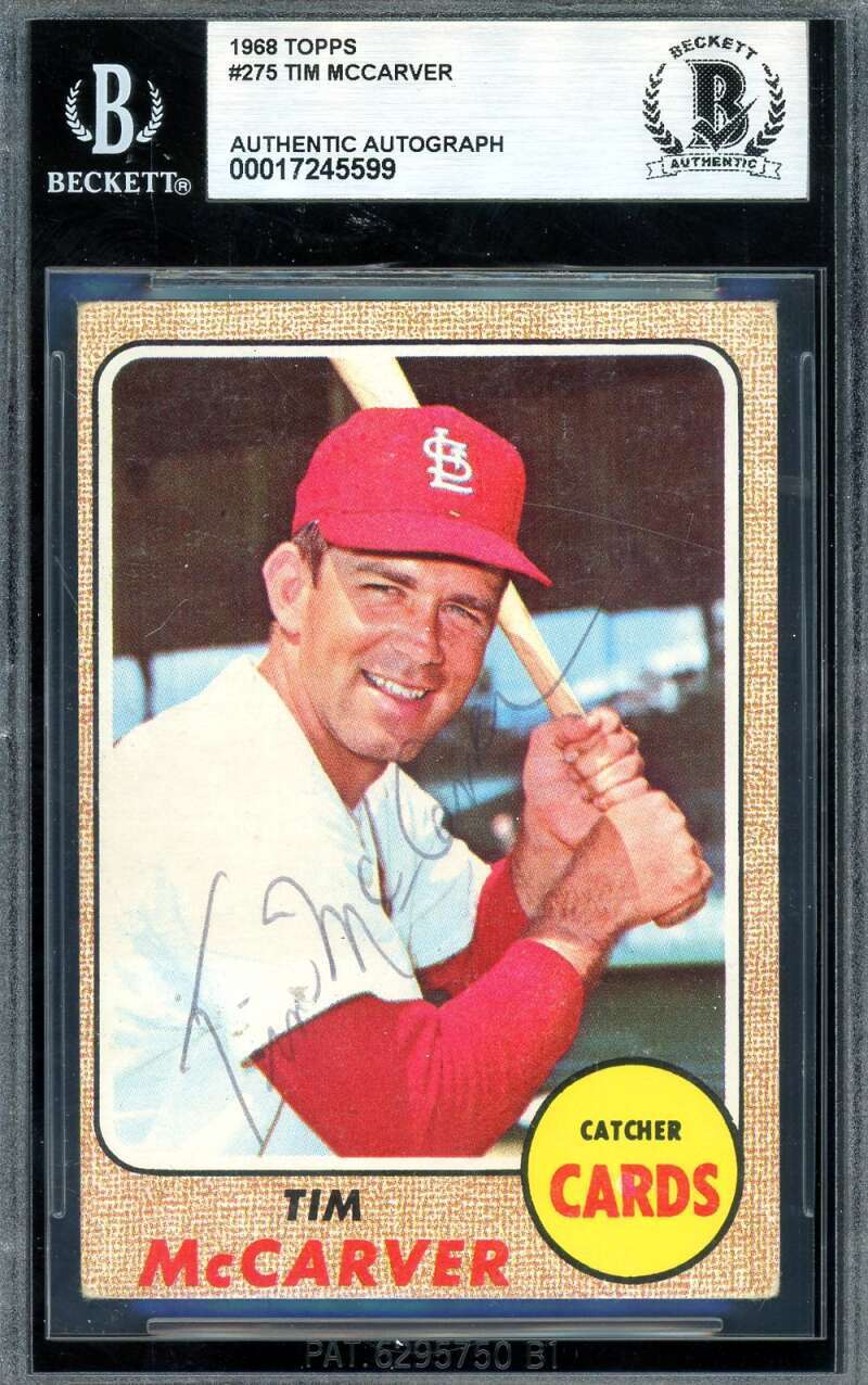 Tim McCarver Beckett BAS Signed 1968 Topps Autographed