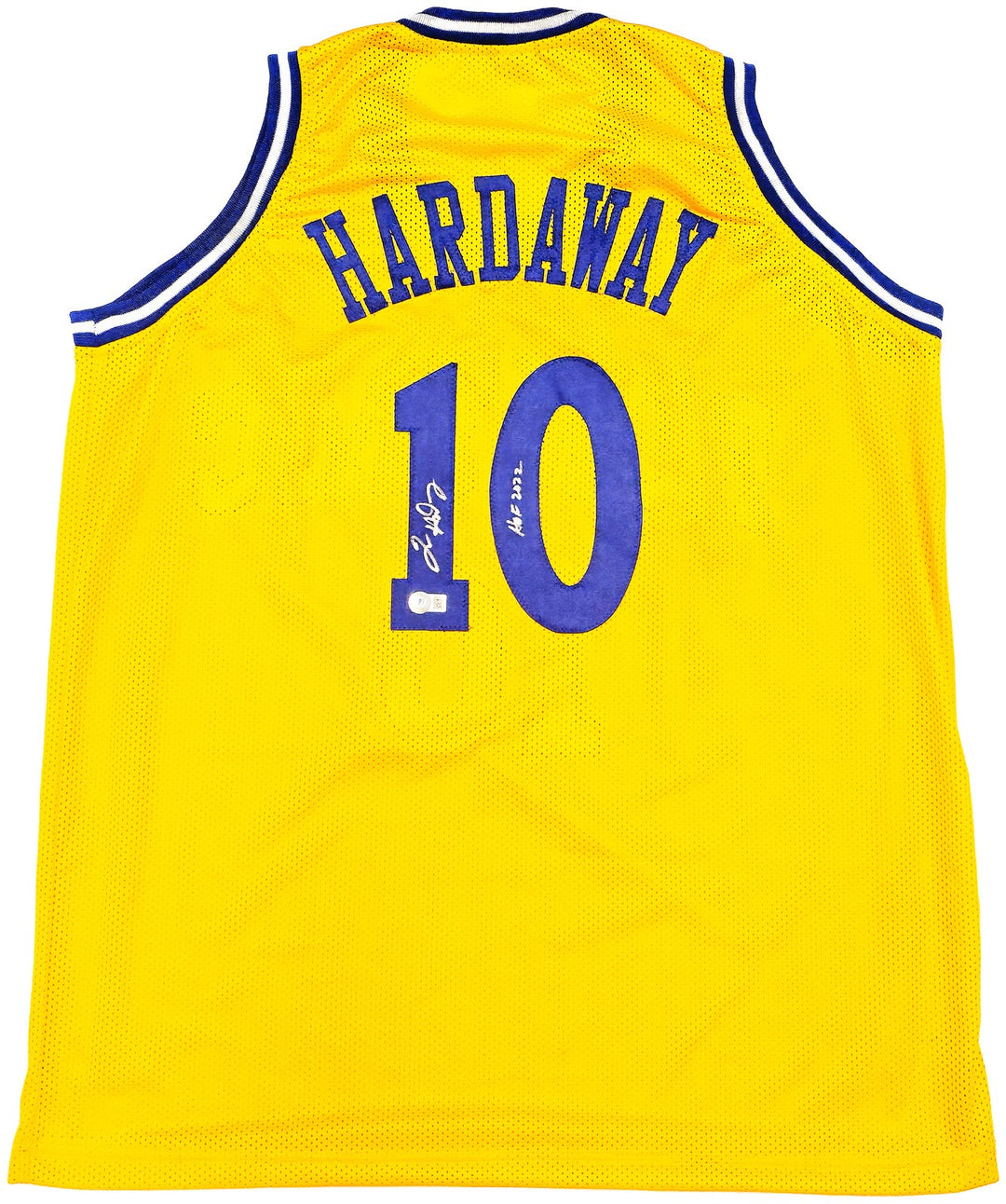 Golden State Warriors Tim Hardaway Signed Yellow Jersey "HOF 2022" Beckett Wit