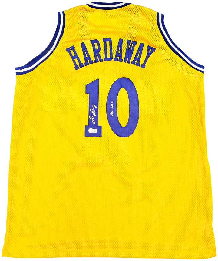 Golden State Warriors Tim Hardaway Signed Yellow Jersey "HOF 2022" Beckett Wit