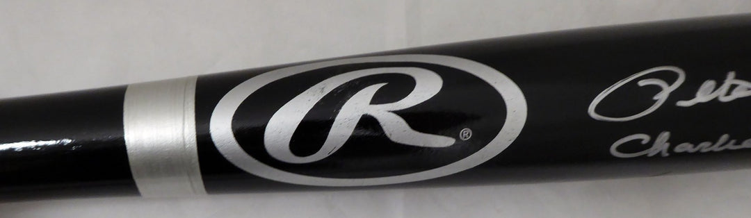Pete Rose Signed Black Rawlings Bat Cincinnati Reds "Charlie Hustle" PR Holo
