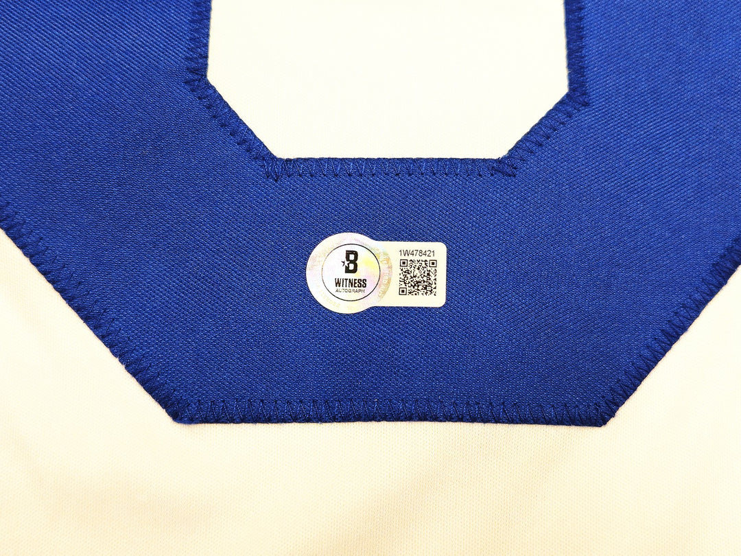 St. Louis Rams Isaac Bruce Signed White Jersey "HOF 20" Beckett Witness