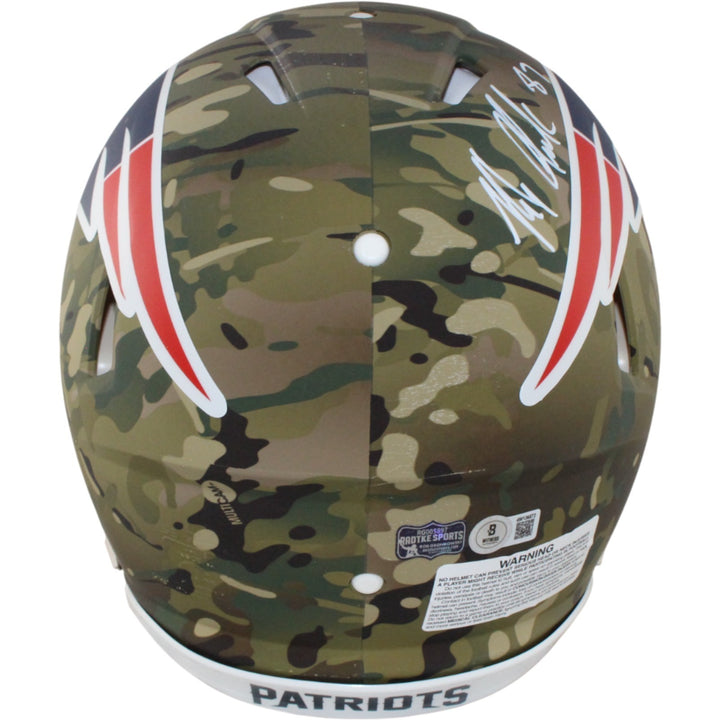 Rob Gronkowski Autographed New England Patriots Pro Camo Helmet Beckett 54617