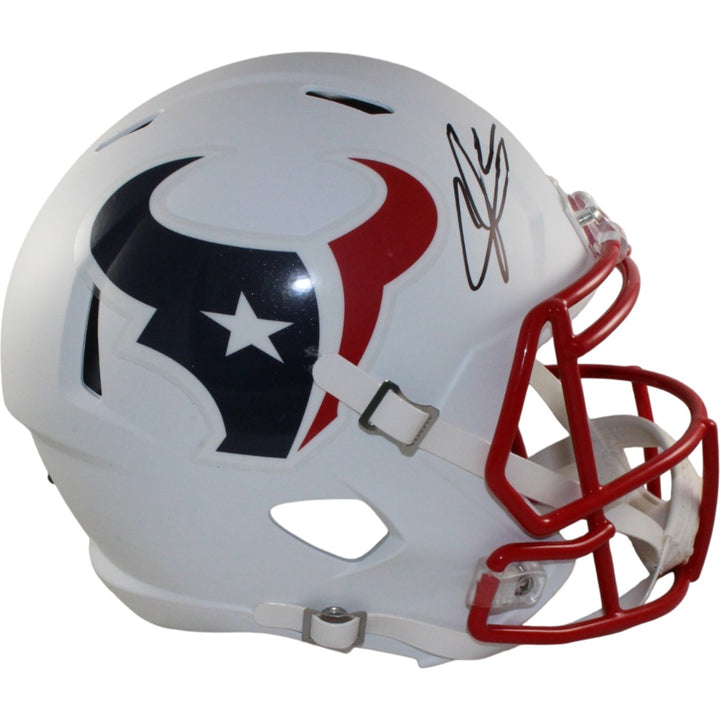 Andre Johnson Autographed Houston Texans F/S Flat White Helmet Beckett W 55466