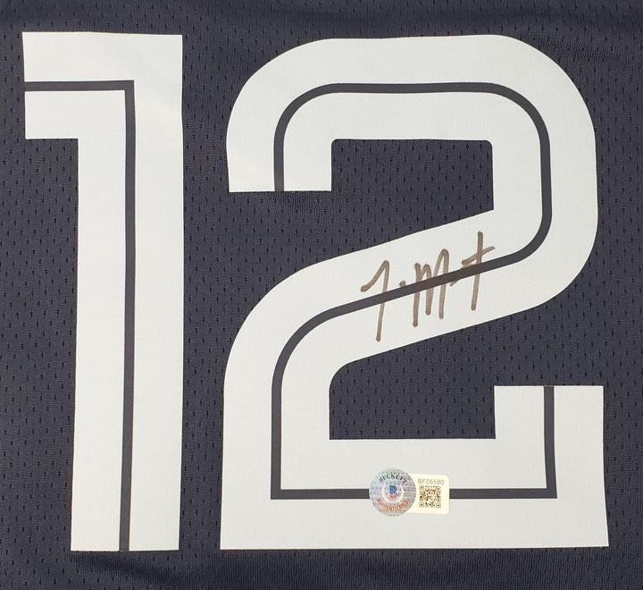 Ja Morant Signed Memphis Grizzlies Navy Blue Nike Swingman XL Jersey BAS