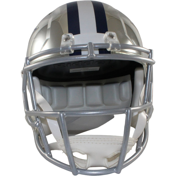Dallas Cowboys Full Size Replica Chrome Helmet Riddell New In Box 18597