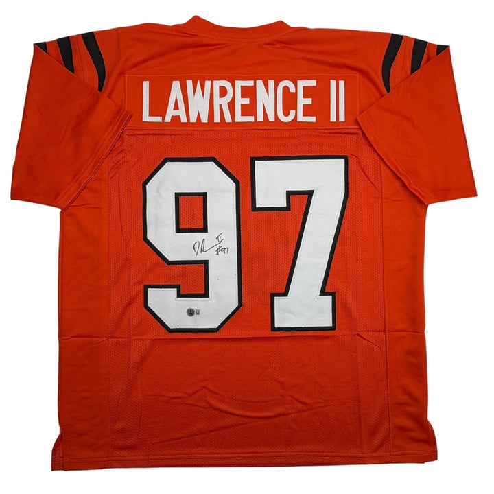 Autographed/Signed Dexter Lawrence II Cincinnati Orange Jersey Beckett BAS COA