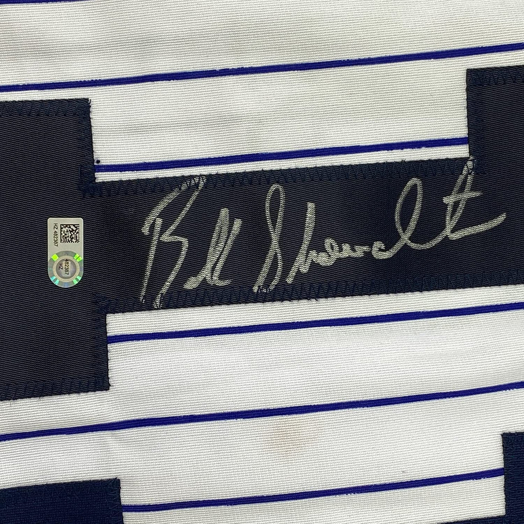 Framed Autographed/Signed Buck Showalter 33x42 New York Pinstripe Jersey MLB COA