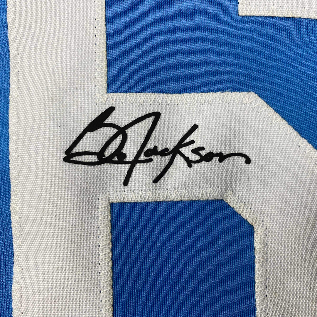 Facsimile Autographed Bo Jackson Kansas City Blue Reprint Jersey Size Men's XL
