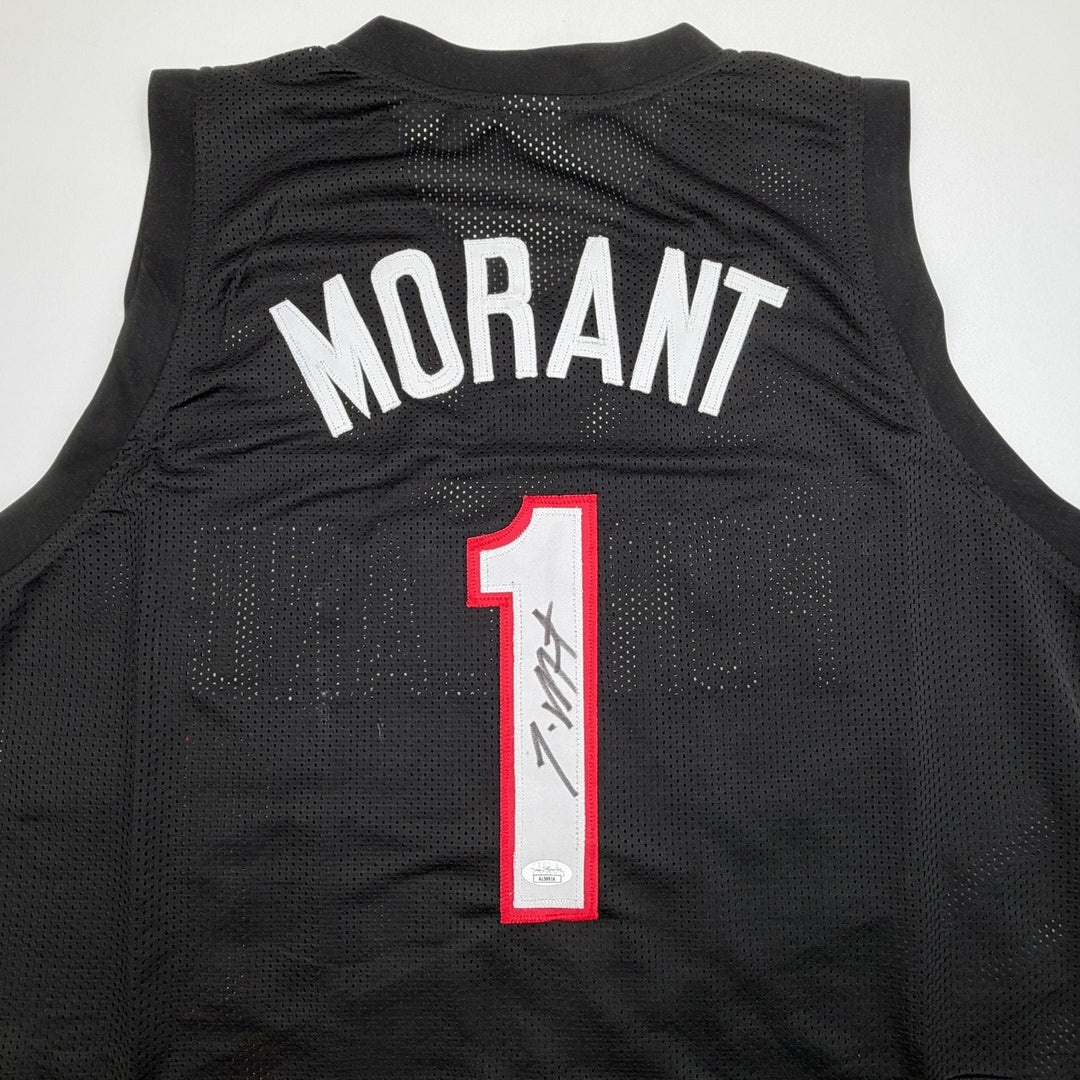 Autographed/Signed Ja Morant Portland Black Basketball Jersey JSA COA