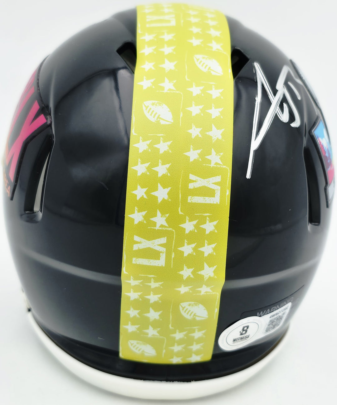 AJ Barner Signed Seahawks Black SB LX Logo Speed Mini Helmet Beckett Witness