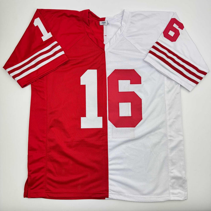 Autographed/Signed Joe Montana San Francisco Split Football Jersey JSA COA