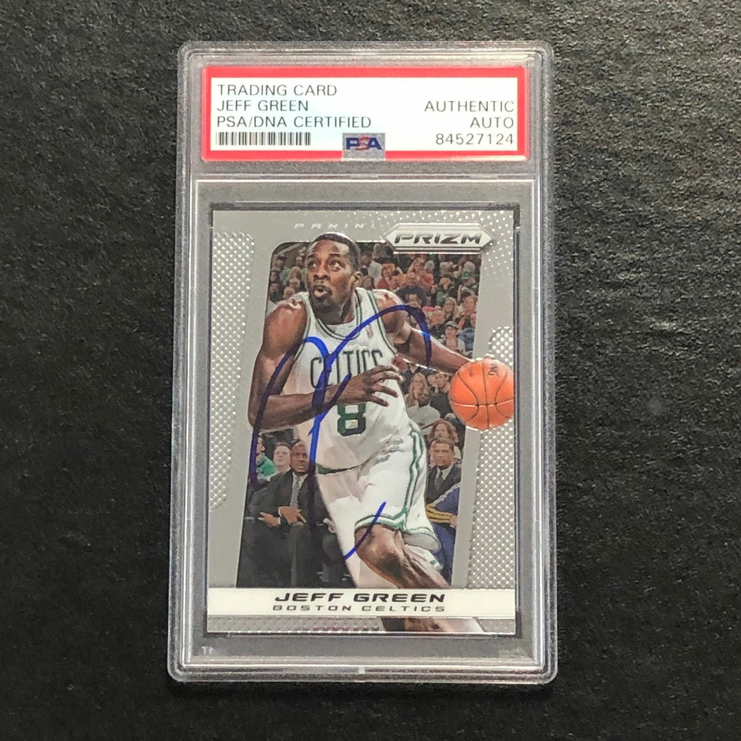 2013-14 Panini Prizm #35 Jeff Green Signed Card AUTO PSA/DNA Slabbed Celtics