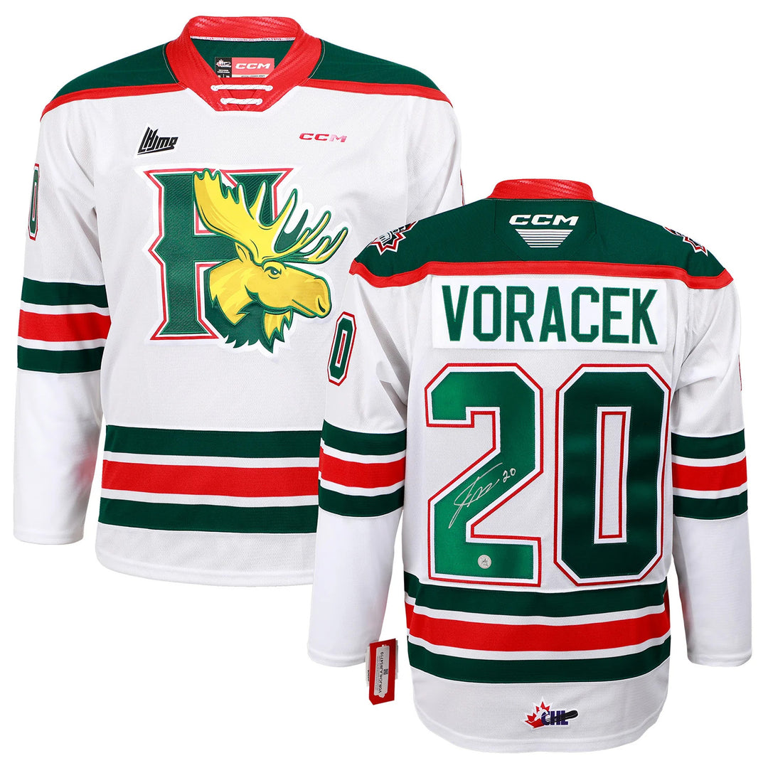 Jakub Voracek Autographed Halifax Mooseheads White CCM CHL Jersey