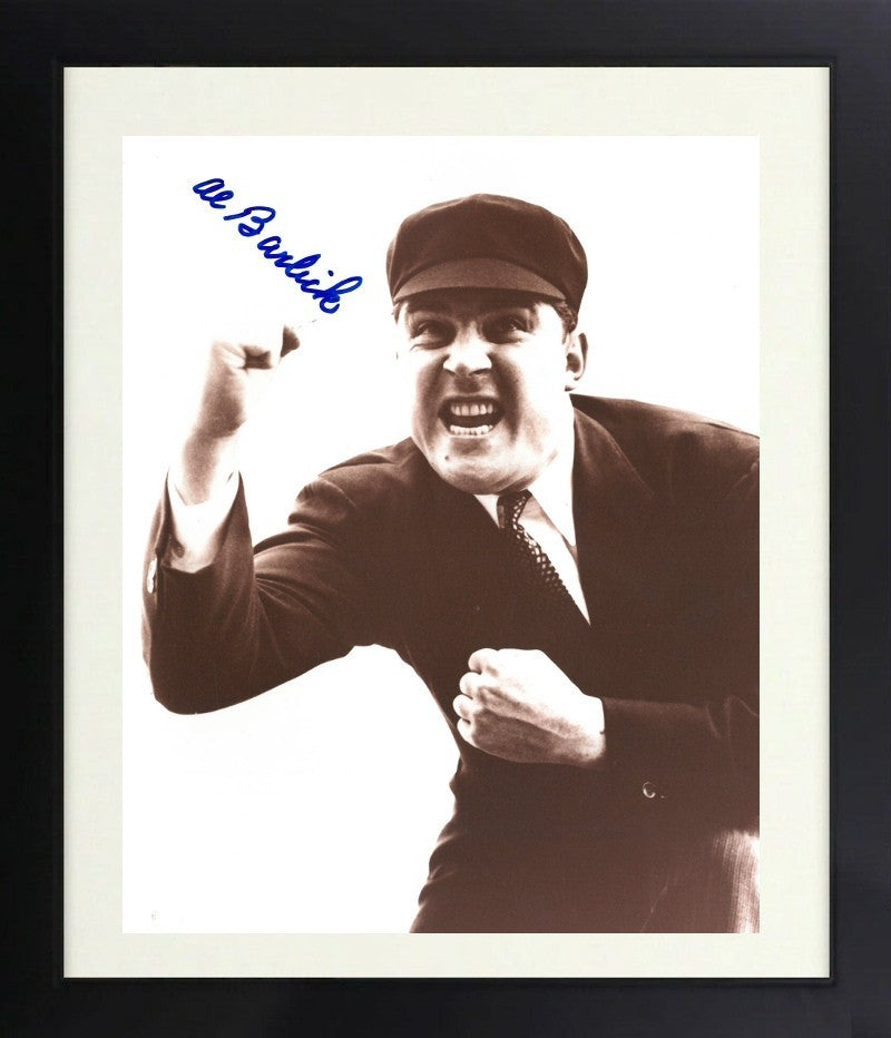 Al Barlick signed HOF Baseball Umpire Sepia Tone 8x10 Photo imperfect Framed-COA