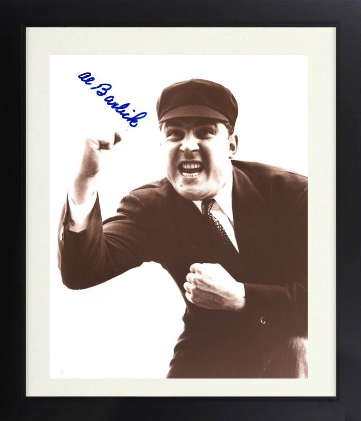 Al Barlick signed HOF Baseball Umpire Sepia Tone 8x10 Photo imperfect Framed-COA